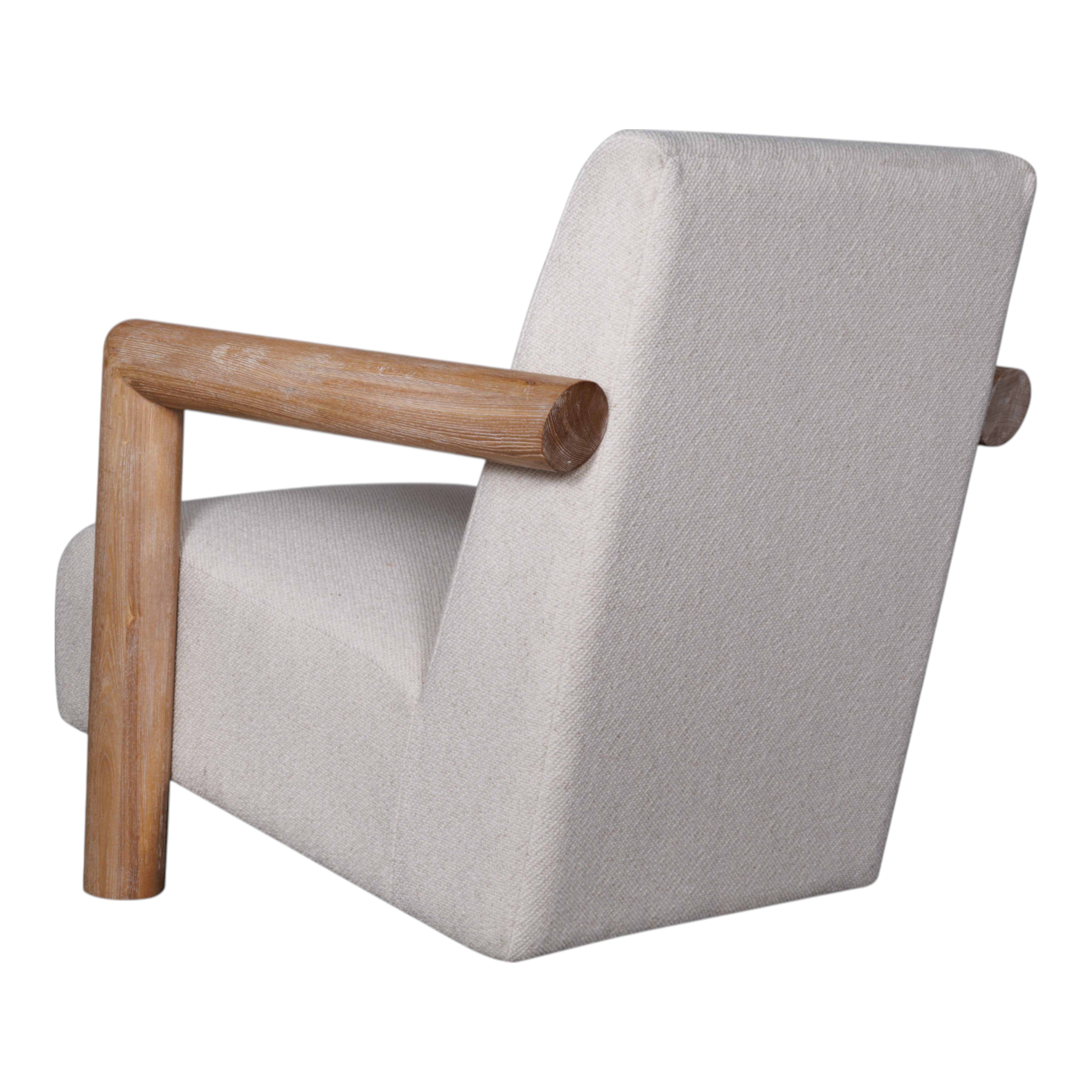 Creston Wood Armchair 78x92x82cm Ivory