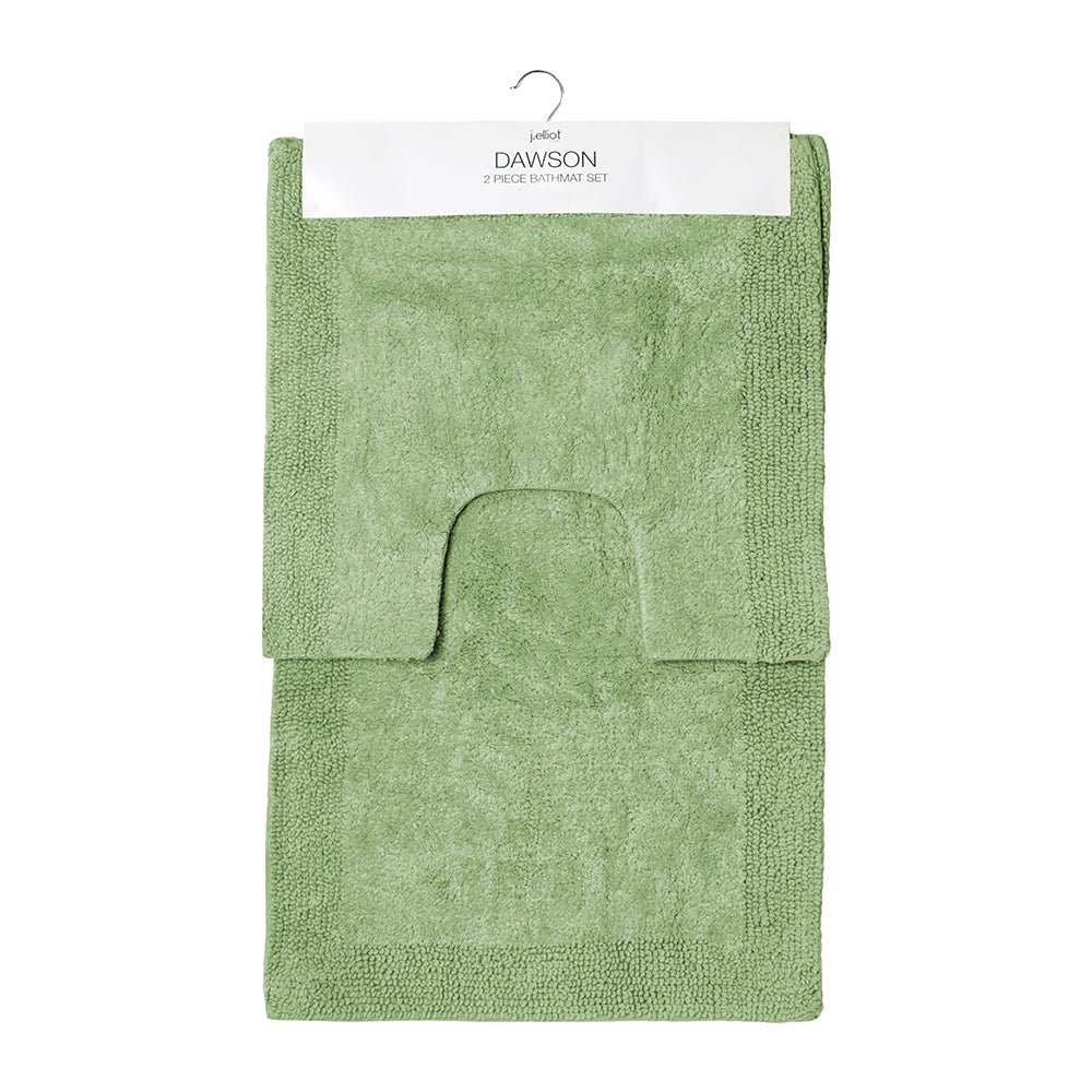 Dawson 2 Piece Bathmat Set 50x50cm & 50x80cm Seafoam