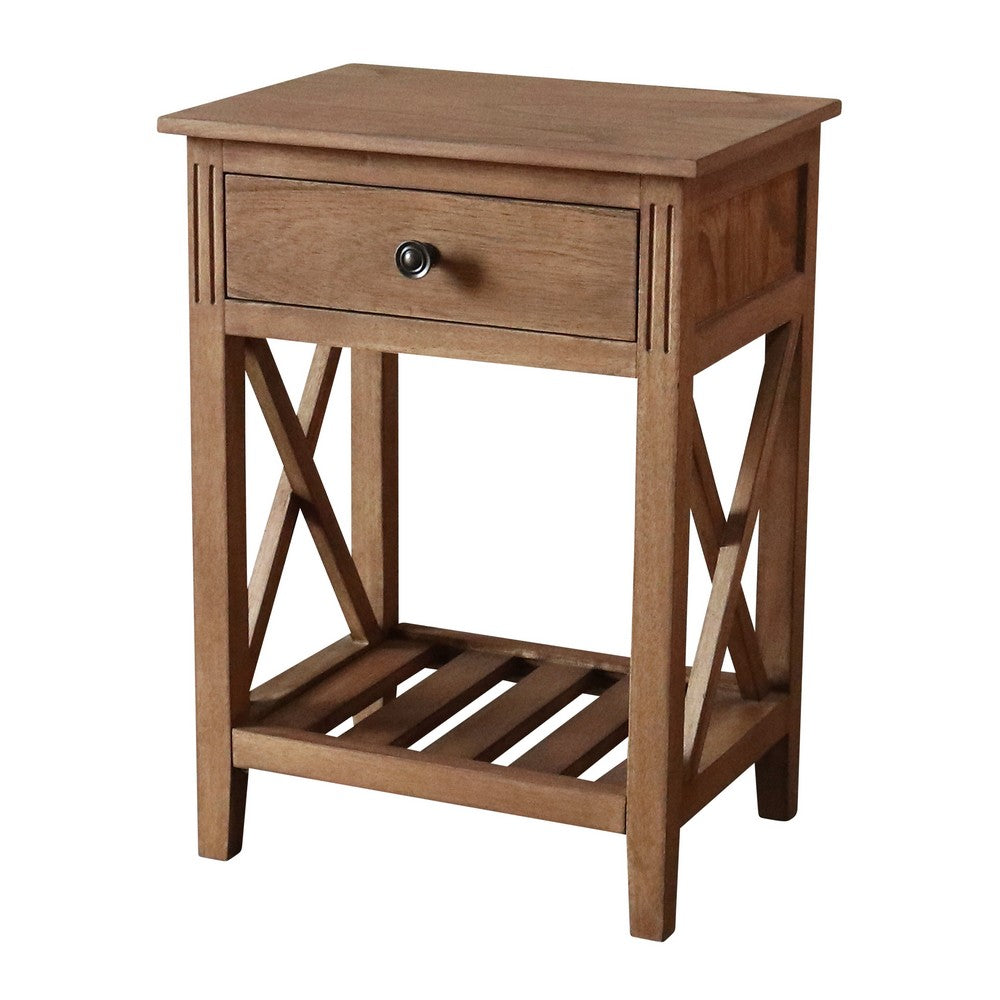 Devon Bedside Table 40x30x55cm Walnut