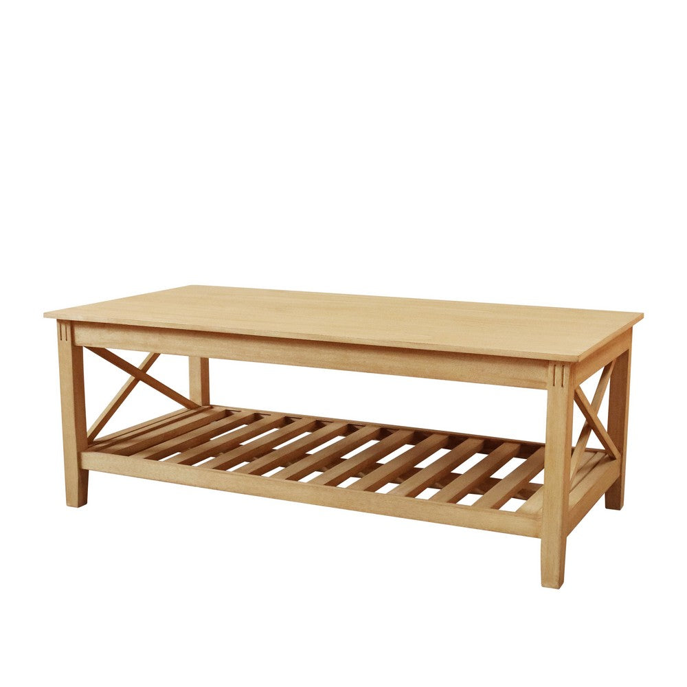 Devon Coffee Table with Shelf 120x60cm Oak