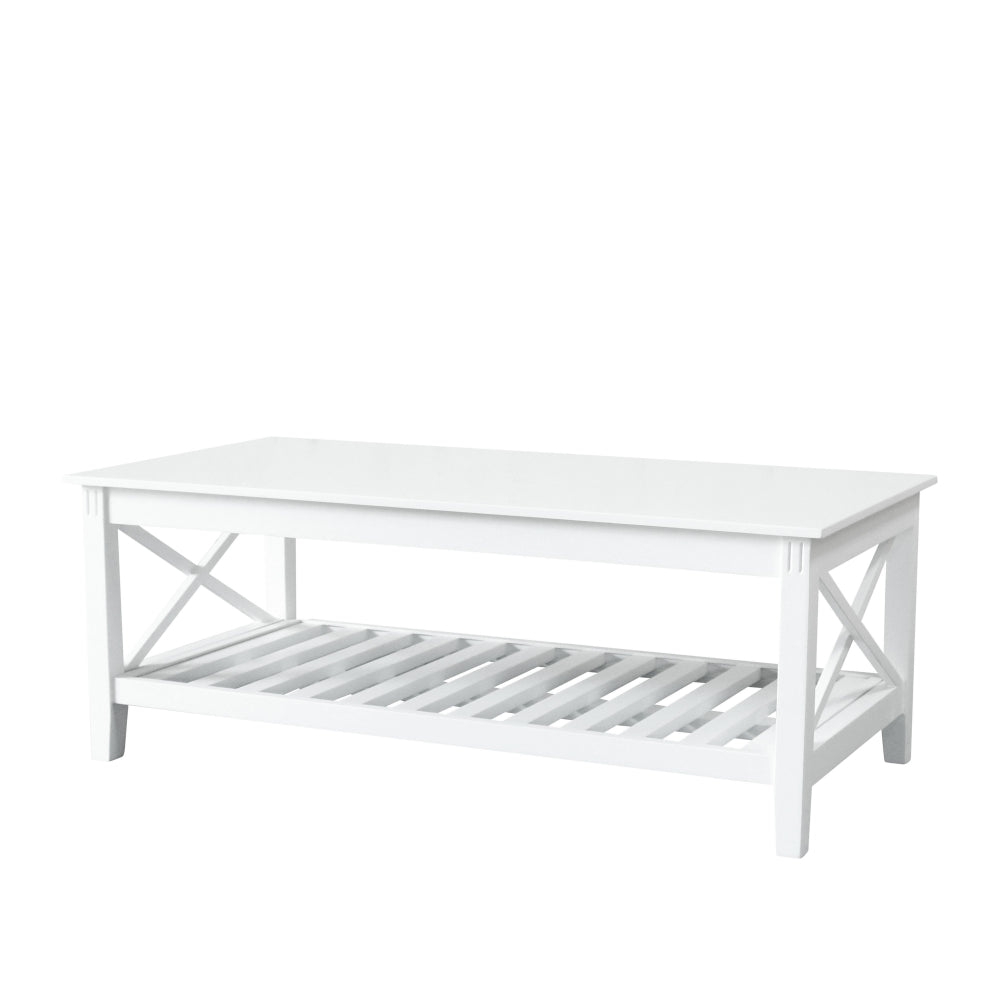 Devon Coffee Table with Shelf 120x60cm White