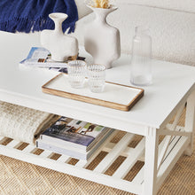 Load image into Gallery viewer, Devon Coffee Table with Shelf 120x60cm White