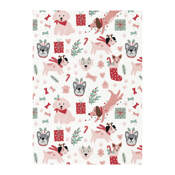 Dog Collage Christmas Tea Towel 2pk 50x70cm White Multi; ETA End July