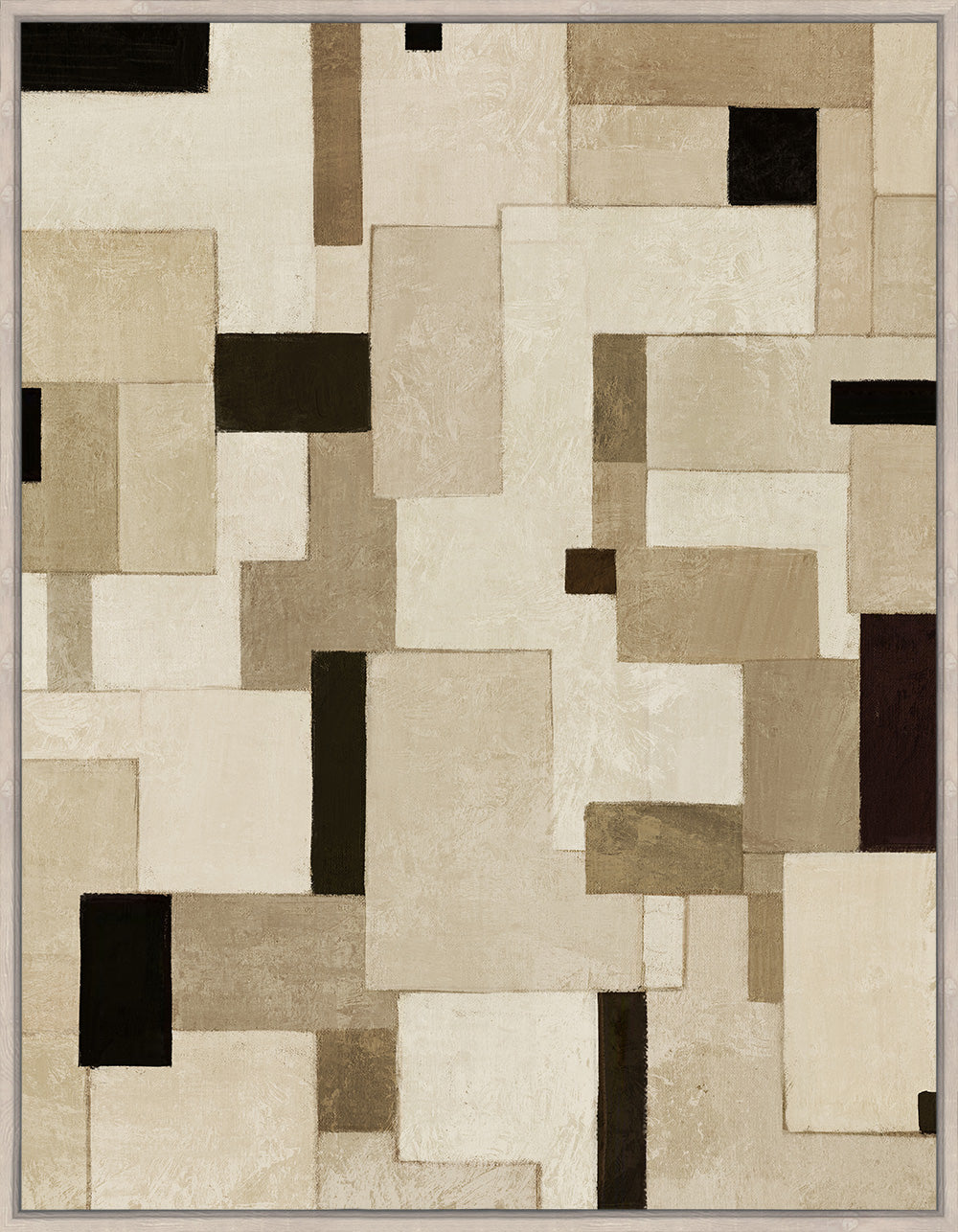 Facade Framed Canvas 70x90x4cm Beige & Black Multi