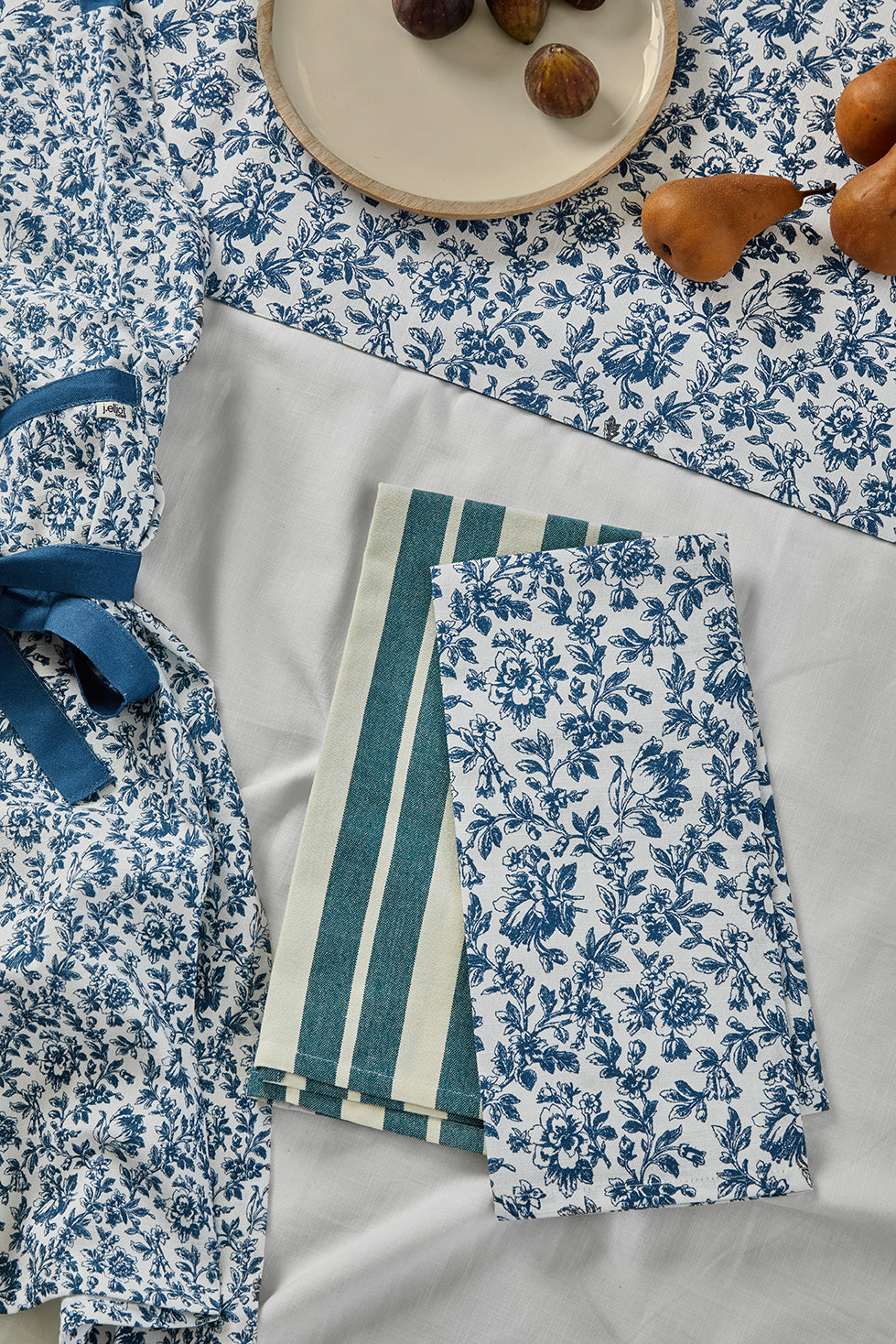 Floral Sonata 2pk Tea Towel Set 50x70cm Blue