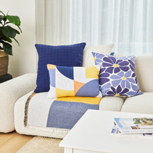 Load image into Gallery viewer, Frankie Cushion 50x50cm Navy & White Multi