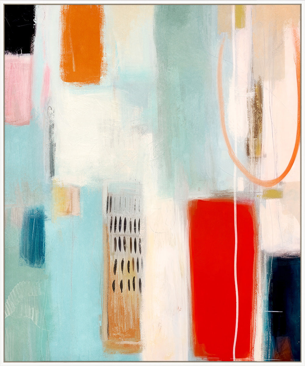 From Now On Framed Canvas 100x120x4cm Red & Blue Multi