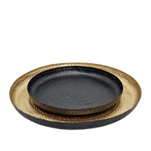 Load image into Gallery viewer, Gilda Tray set of 2 dia 35 &amp; dia 26cm Gold &amp; Black
