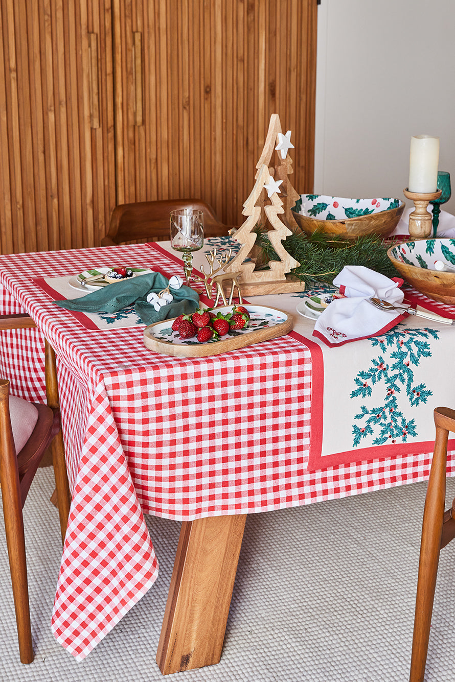 Ginny Rectangle Tablecloth 150x300cm Dusty Red