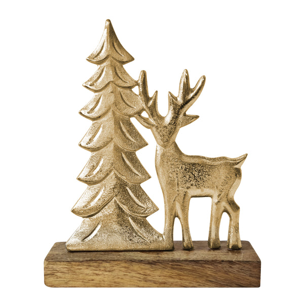 Isaac Christmas Reindeer Decoration Gold & Natural; ETA End July