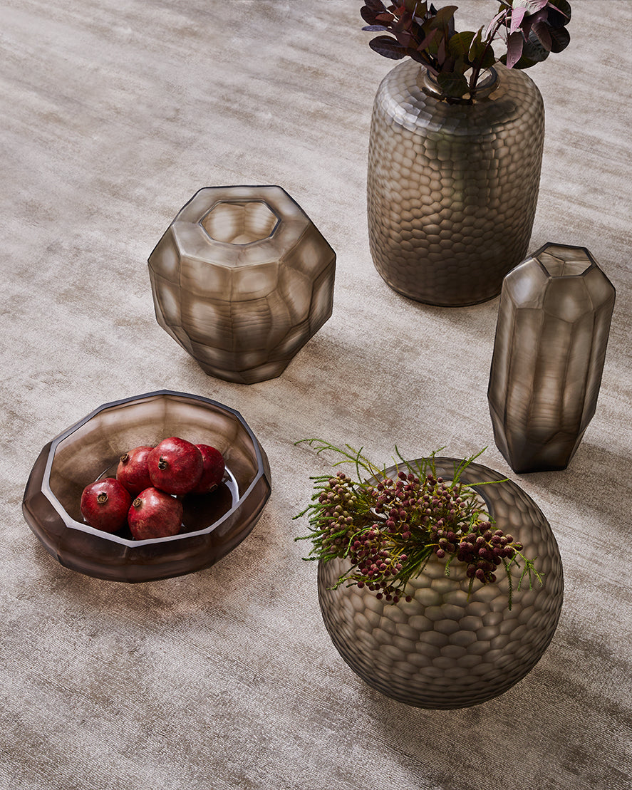 Sebastion Tall Glass Vase 17x42cm Smoke