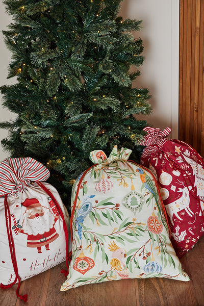 Australian Bird Christmas Santa Sack 60x80x1.5cm Green Multi