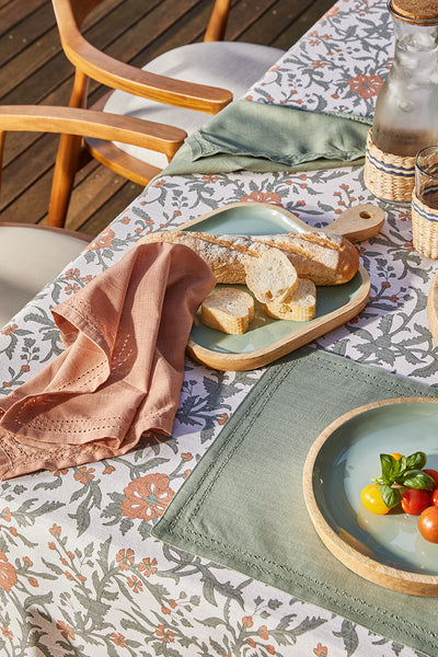 Basra Printed Tablecloth 150x270x0.5cm Muted Sage