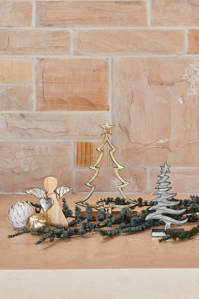 Frosty X-Mas Tree on Base Large 10x5x23cm Nickel
