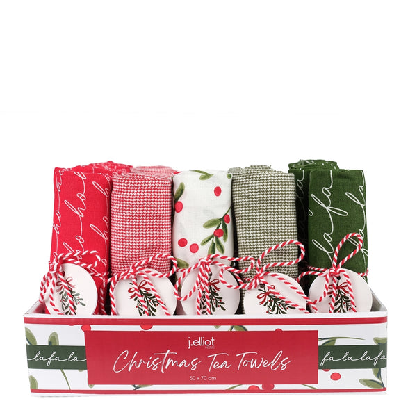 Jingle Gift Set of 20 Tea Towel Multi; ETA End July
