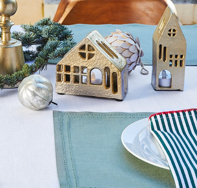 Jolly Holiday House Wide 13x7x12cm Gold