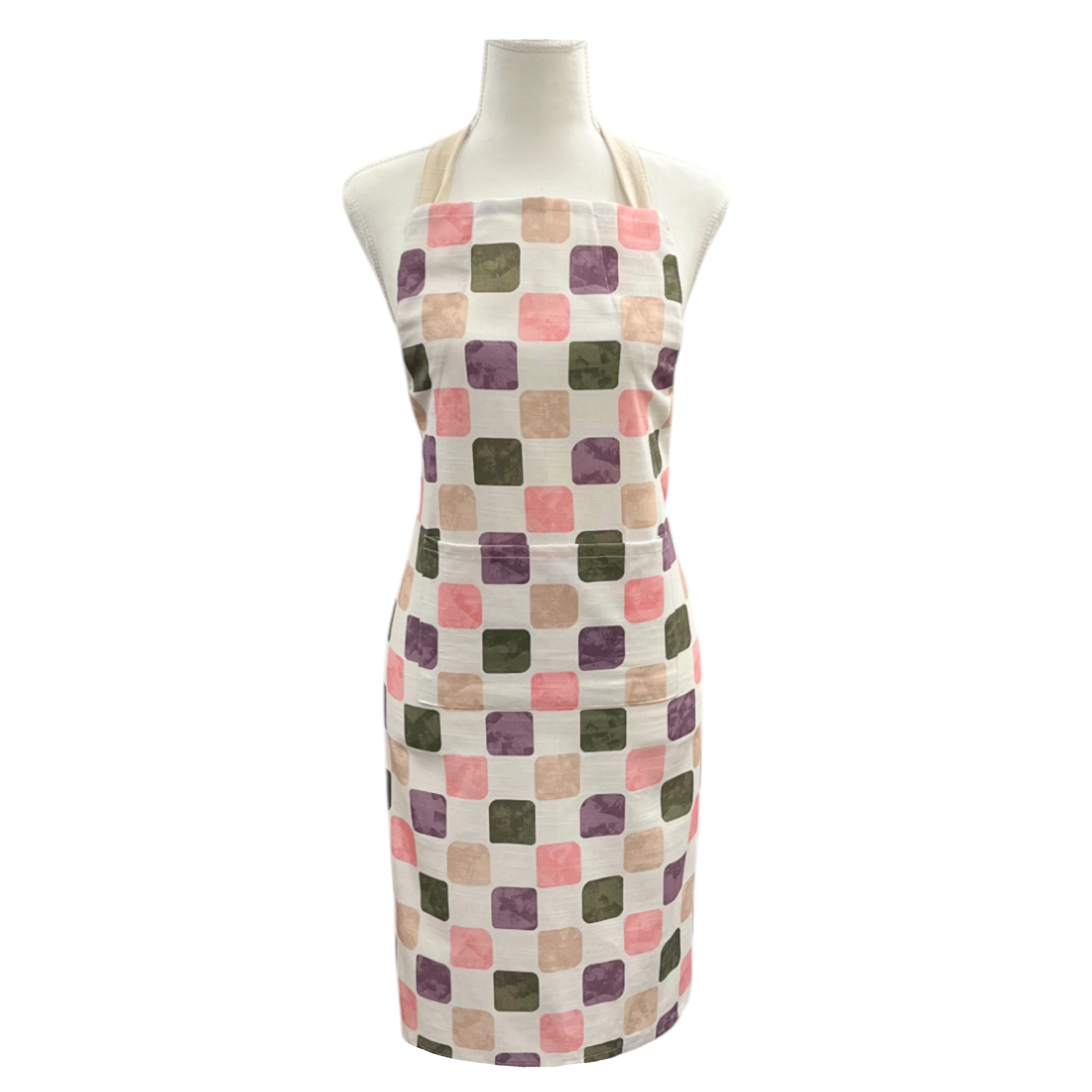 Joya Checkered Apron 83x68x0.2cm Pink Purple Multi