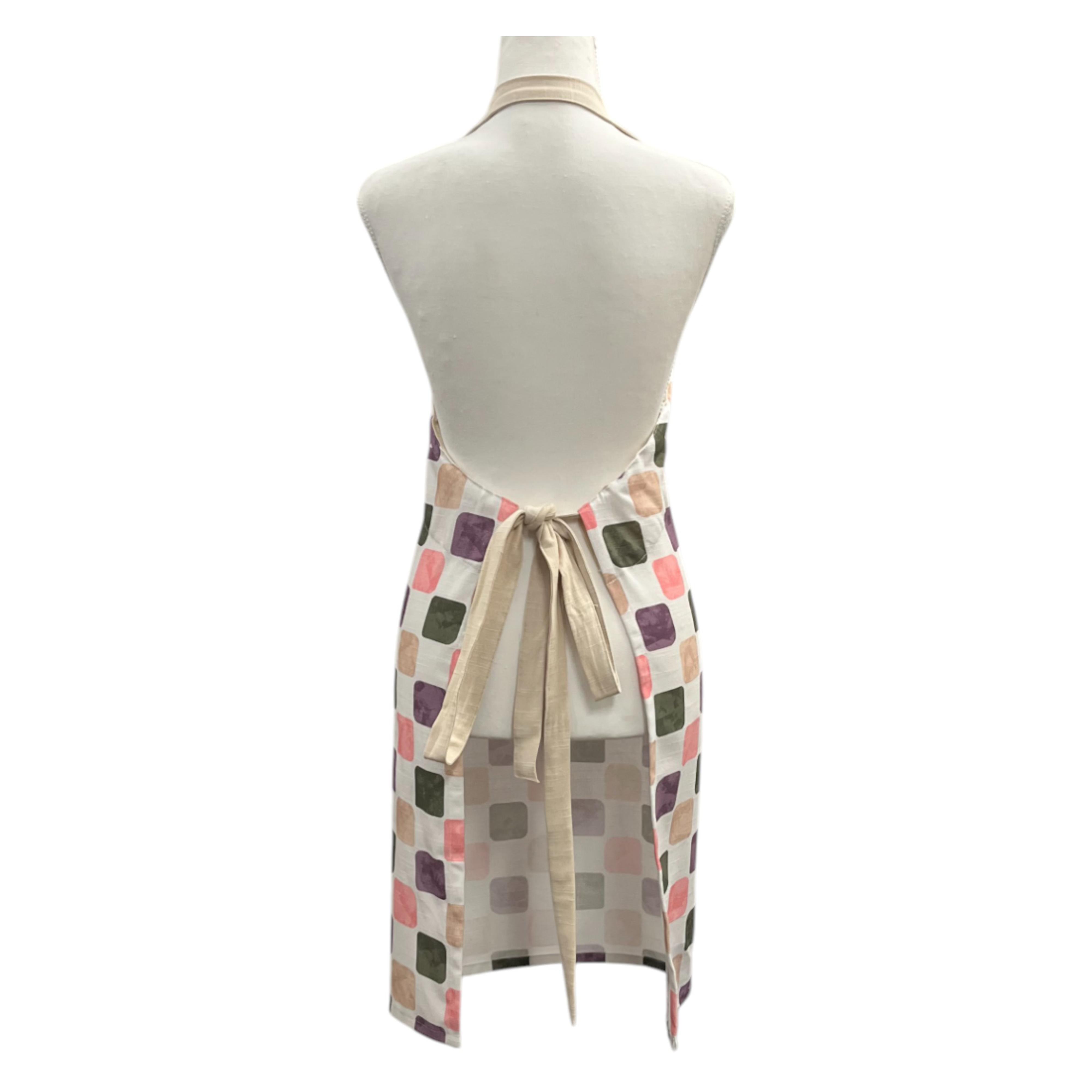 Joya Checkered Apron 83x68x0.2cm Pink Purple Multi