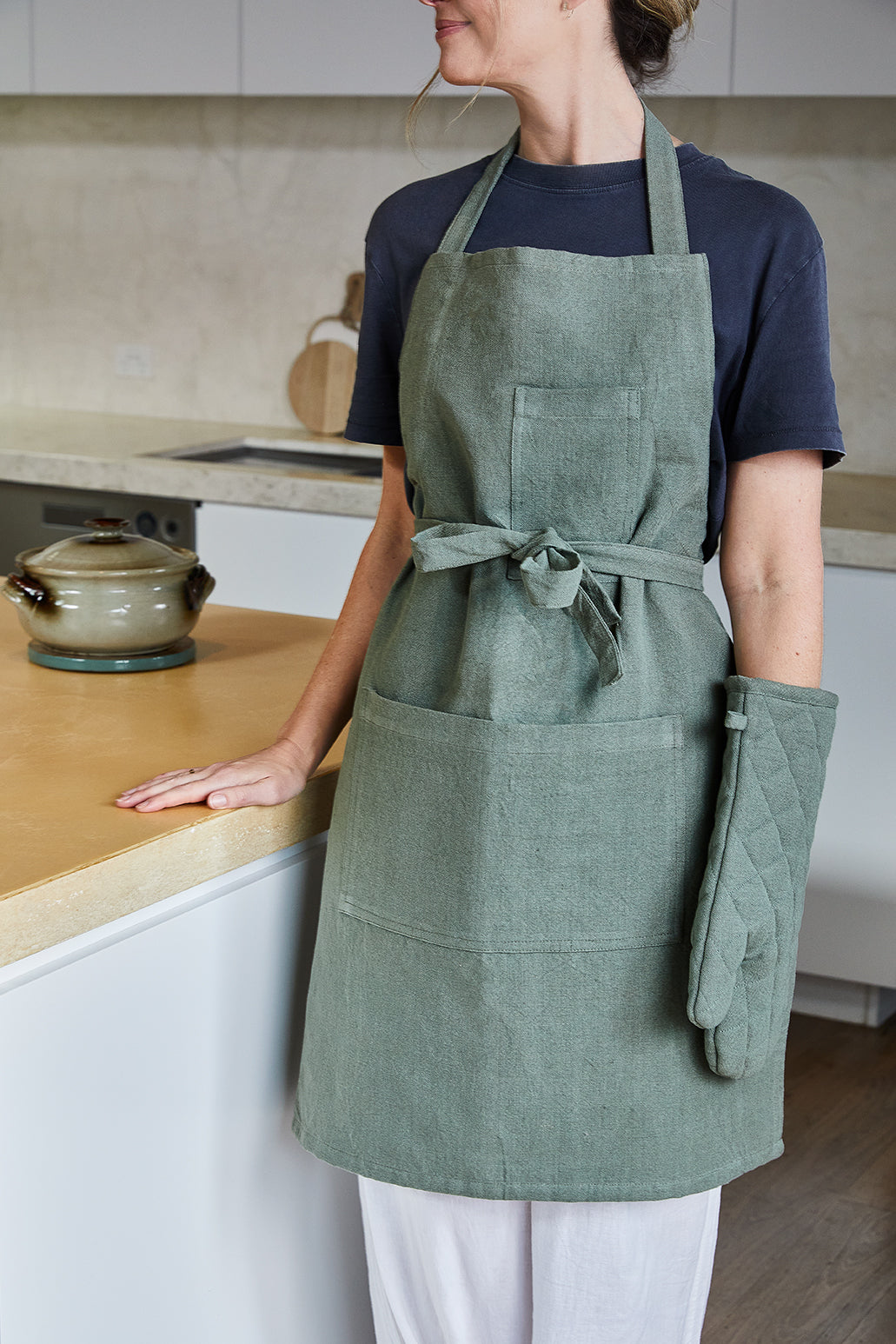 Jules Oven Mitt 19x35x2cm Olive Green