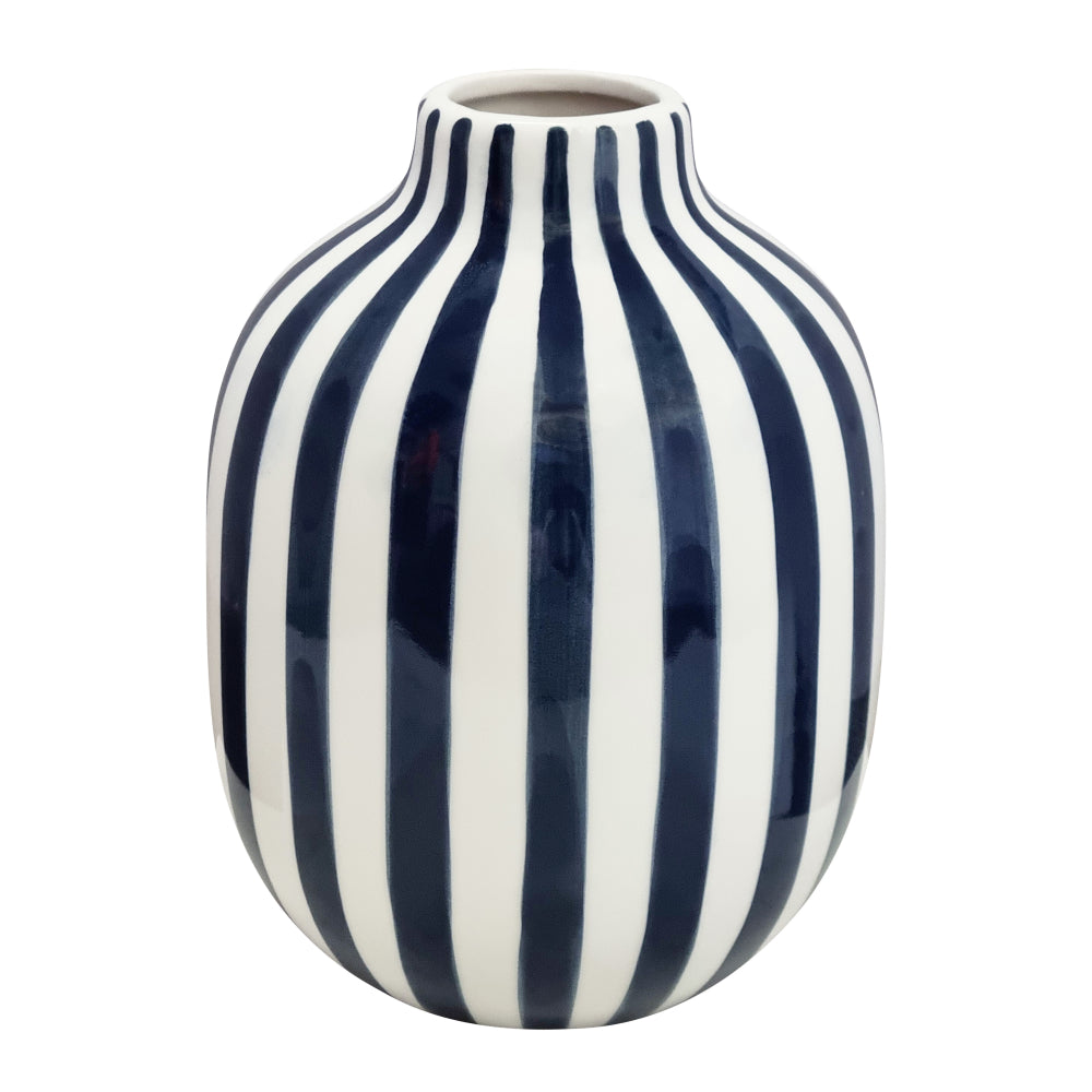 Kellin Stripe Vase 16x16x20.5cm Navy