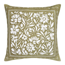 Load image into Gallery viewer, Kennedy Cushion 50x50cm Olive & Ivory
