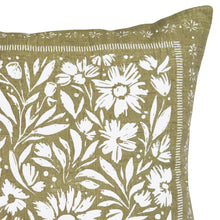 Load image into Gallery viewer, Kennedy Cushion 50x50cm Olive & Ivory