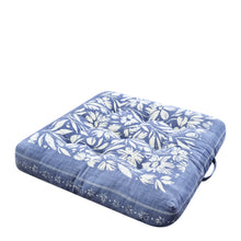 Load image into Gallery viewer, Kennedy Floor Cushion 65x65x12cm Dusty Blue & Ivory