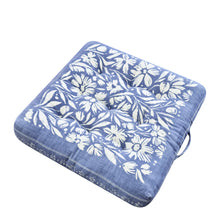 Load image into Gallery viewer, Kennedy Floor Cushion 65x65x12cm Dusty Blue & Ivory