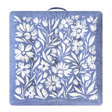 Load image into Gallery viewer, Kennedy Floor Cushion 65x65x12cm Dusty Blue & Ivory