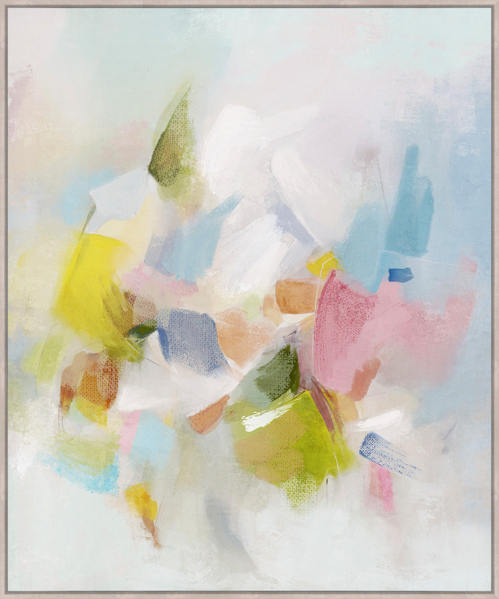 Landscape Dream Framed Canvas 100x120x4cm Green & Pink Multi