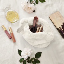 Load image into Gallery viewer, Layla Faux Fur Cosmetic Bag 24x14.5cm Ivory