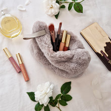 Load image into Gallery viewer, Layla Faux Fur Cosmetic Bag 24x14.5cm Nude