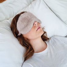 Load image into Gallery viewer, Layla Faux Fur Eye Mask 20x10cm Nude