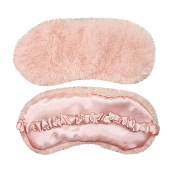 Layla Faux Fur Eye Mask 20x10cm Soft Pink