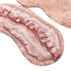 Layla Faux Fur Eye Mask 20x10cm Soft Pink