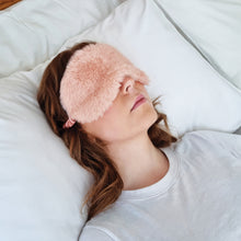 Load image into Gallery viewer, Layla Faux Fur Eye Mask 20x10cm Soft Pink
