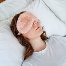 Load image into Gallery viewer, Layla Faux Fur Eye Mask 20x10cm Soft Pink