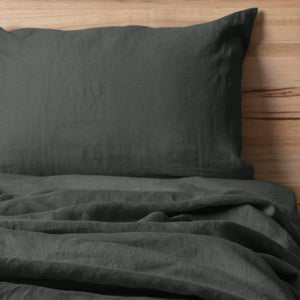 Linen Collection 2pk Pillowcases Charcoal
