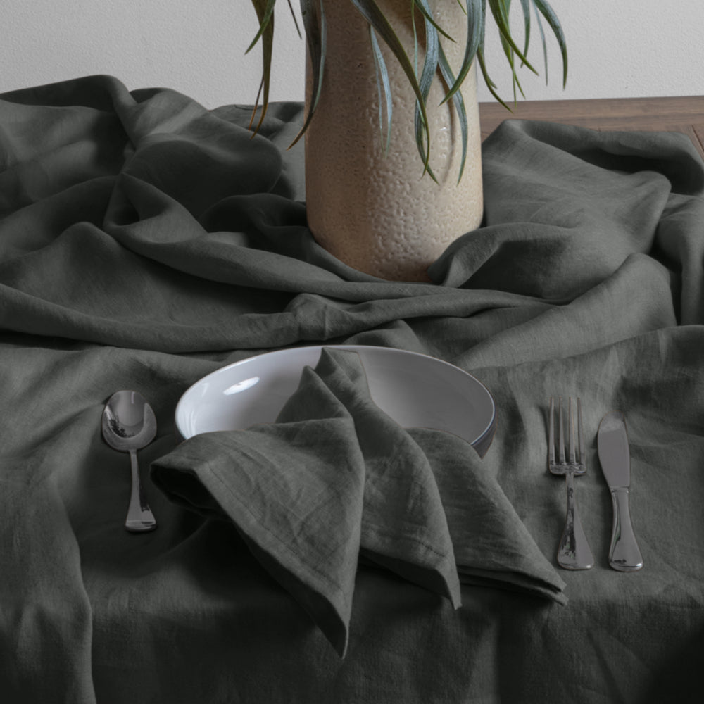 Linen Collection 4pk Napkins 50x50cm Charcoal