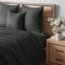 Load image into Gallery viewer, Linen Collection Cushion feather filled 50x50cm Charcoal