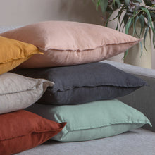 Load image into Gallery viewer, Linen Collection Cushion feather filled 50x50cm Charcoal