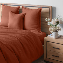 Load image into Gallery viewer, Linen Collection Cushion feather filled 50x50cm Rust