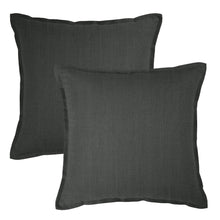 Load image into Gallery viewer, Linen Collection Euro Cushion Cover 2PK 65x65cm Charcoal