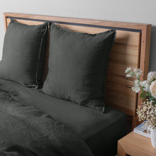 Load image into Gallery viewer, Linen Collection Euro Cushion Cover 2PK 65x65cm Charcoal