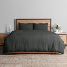 Load image into Gallery viewer, Linen Collection King Duvet Set Charcoal
