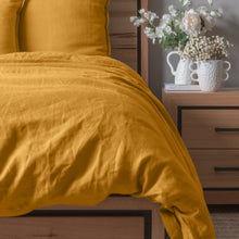 Load image into Gallery viewer, Linen Collection King Duvet Set Honey
