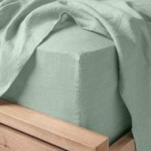 Load image into Gallery viewer, Linen Collection King Fitted Sheet and Pillowcase combo Mint; ETA End July
