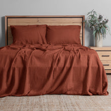 Load image into Gallery viewer, Linen Collection King Sheet Set Rust
