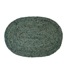 Load image into Gallery viewer, Madden Jute Placemat 4 Pack Oval 35x50cm Forest
