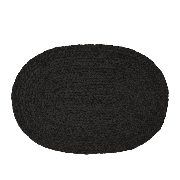 Madden Jute Placemat 4 Pack Oval 35x50cm Black